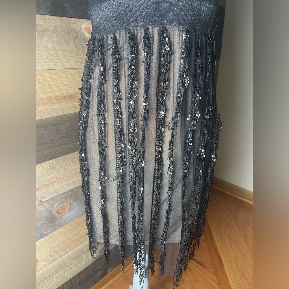 COSMOPOLITAN x Dress the Population Rihanna Fringe Babydoll Mini Dress, Size XL - Picture 2 of 15